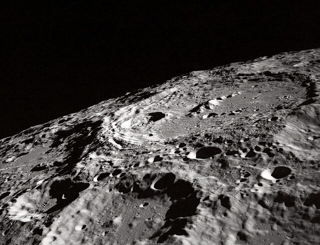 Image of lunar crater, moon's surface