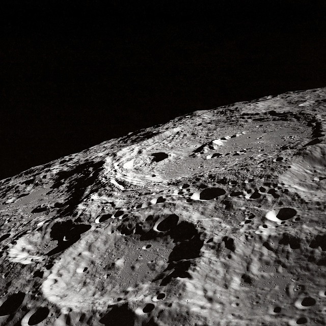 Image of lunar crater, moon's surface